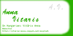 anna vitaris business card
